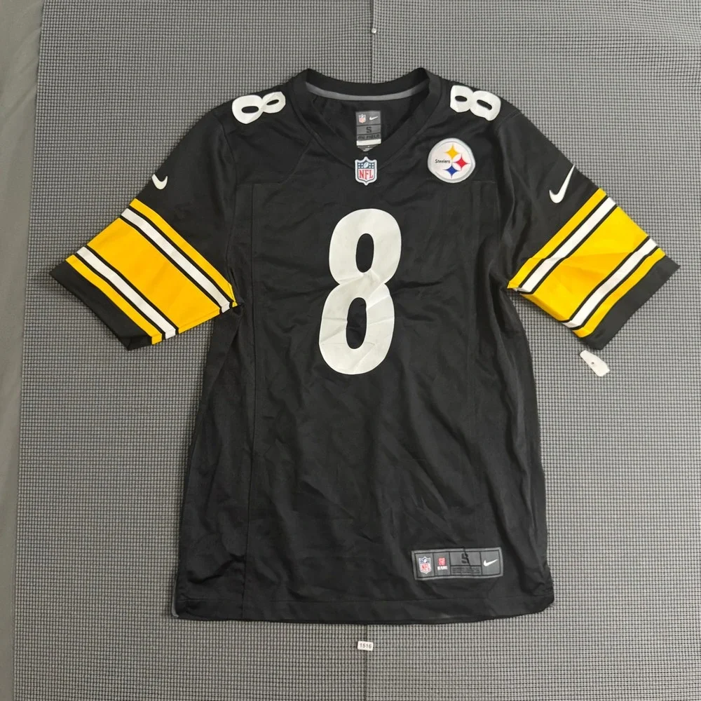 Nike Pittsburgh Steelers Kenny Pickett 8 Jersey Black Mens Small NFL On Field